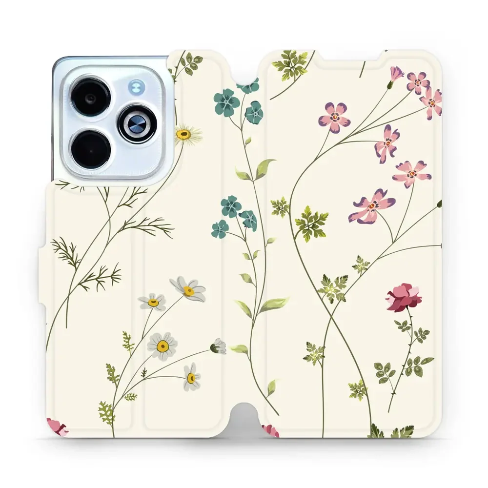 Handyhülle mit klappe für Infinix Smart 8, Mobiwear Book, Feldblumen