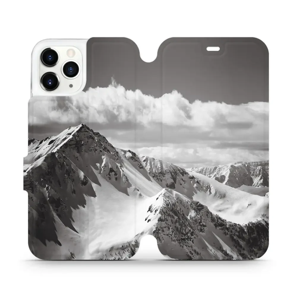 Handyhülle mit klappe für iPhone 11 Pro, Mobiwear Book, Berggipfel