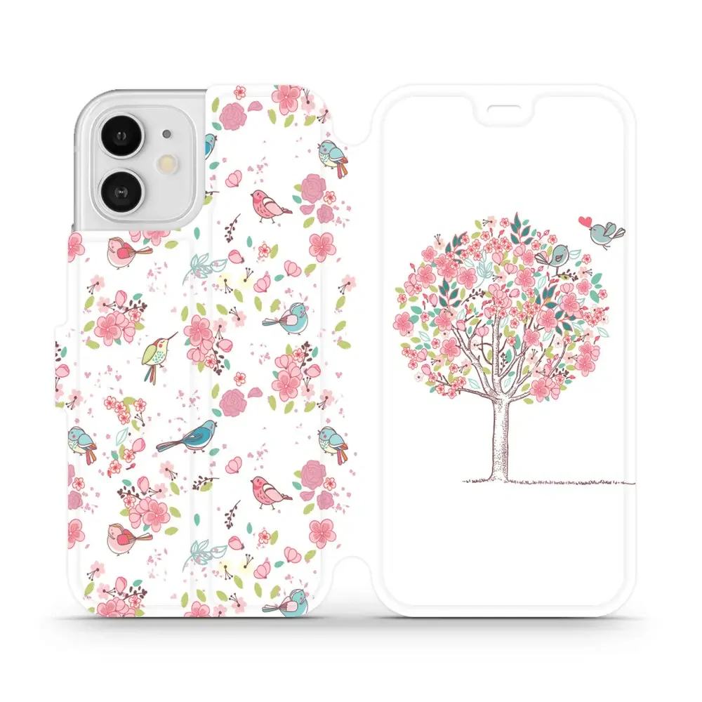 Handyhülle mit klappe für iPhone 12, Mobiwear Book, Rosa Hain