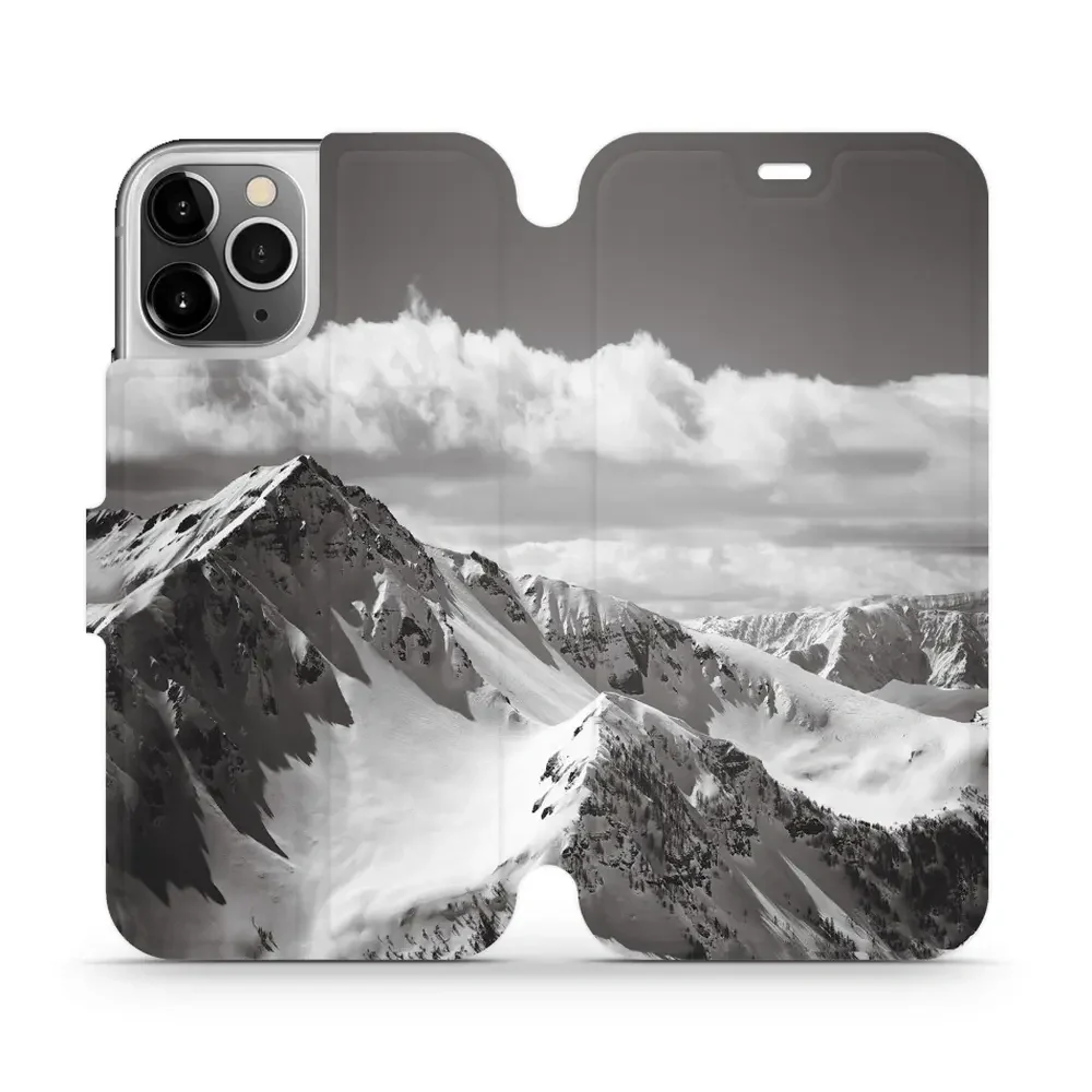 Handyhülle mit klappe für iPhone 12 Pro, Mobiwear Book, Berggipfel