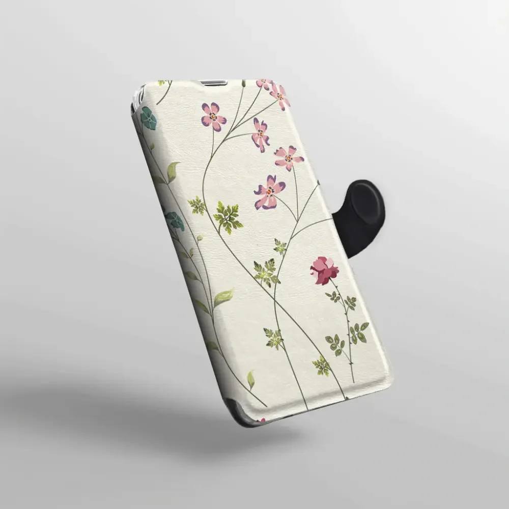 Handyhülle mit klappe für iPhone 12 Pro, Mobiwear Book, Feldblumen - Image 2