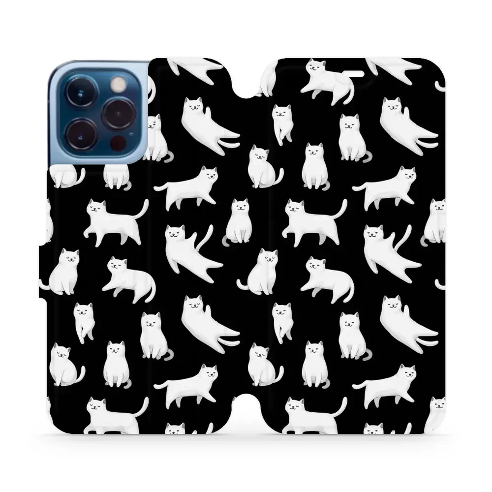 Handyhülle mit klappe für iPhone 13 Pro Max, Mobiwear Book, Luna-Kätzchen