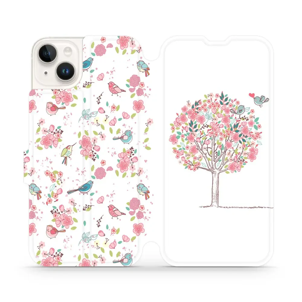 Handyhülle mit klappe für iPhone 14 Plus, Mobiwear Book, Rosa Hain