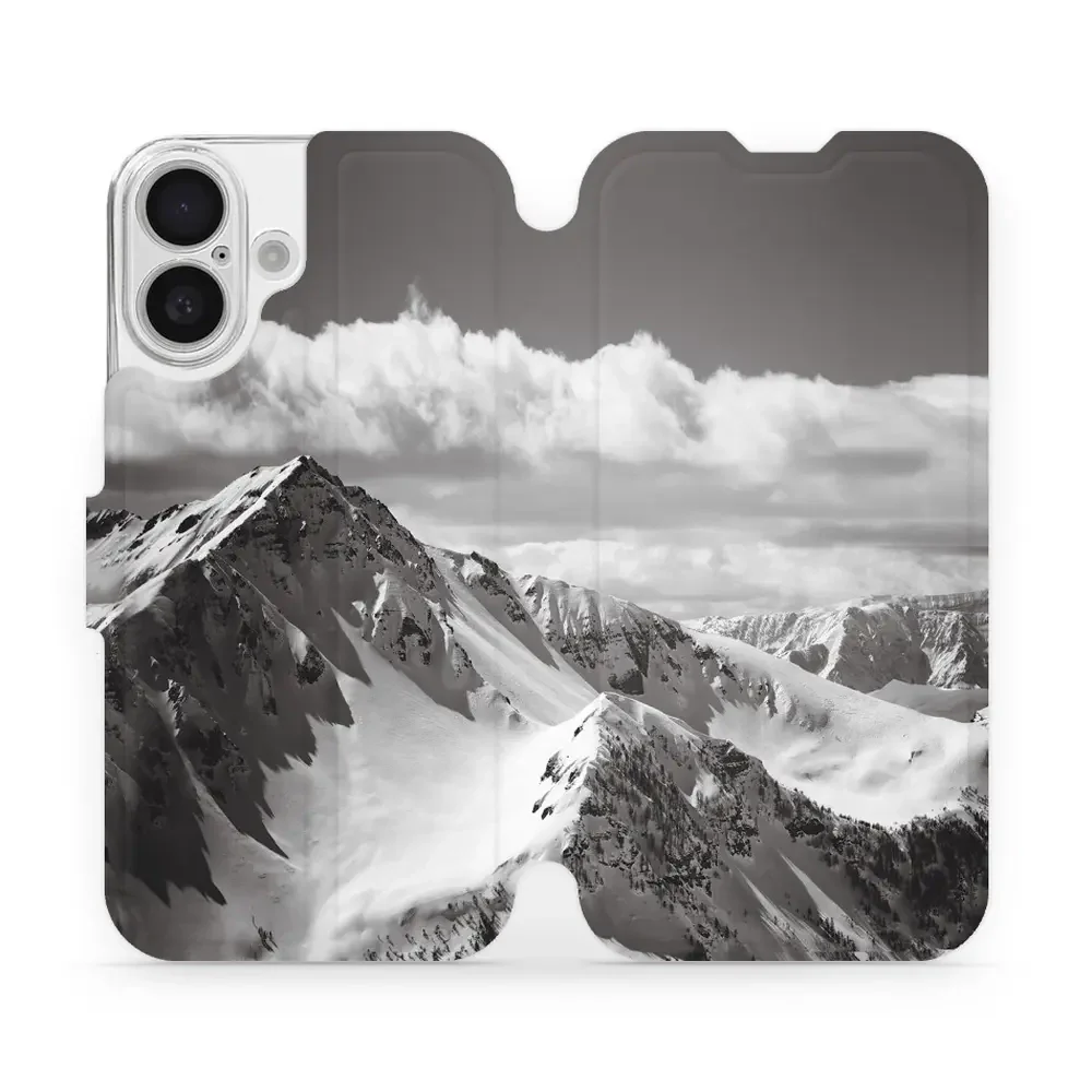 Handyhülle mit klappe für iPhone 16, Mobiwear Book, Berggipfel