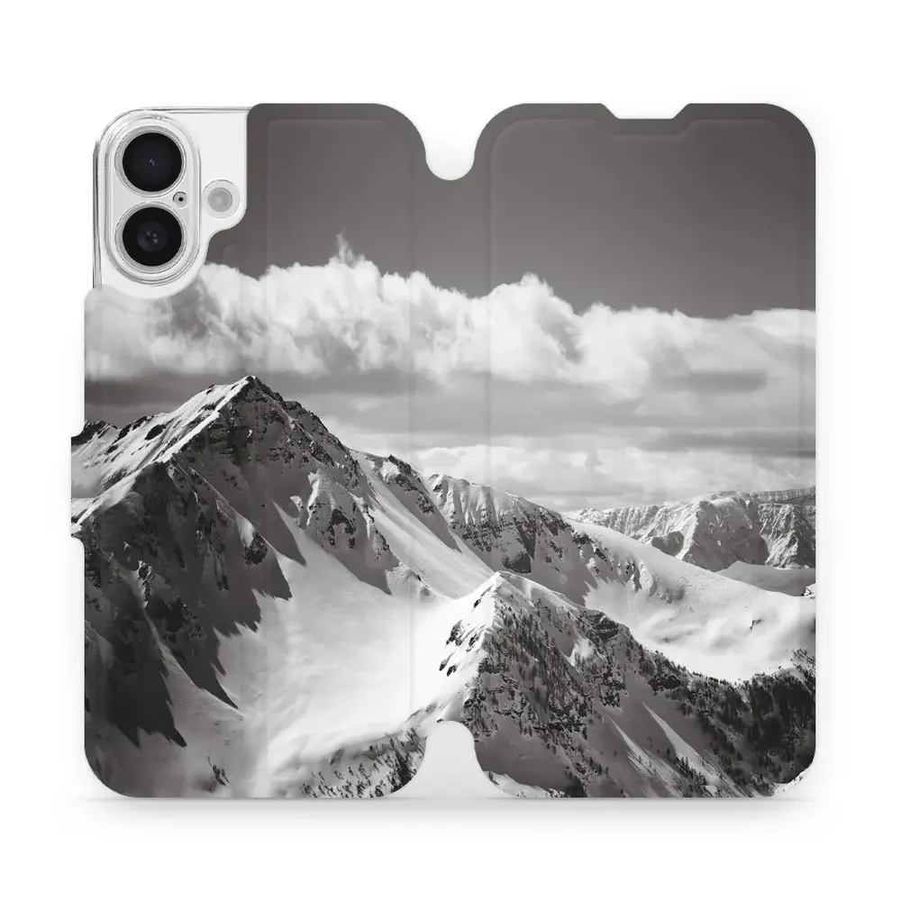 Handyhülle mit klappe für iPhone 16 Plus, Mobiwear Book, Berggipfel