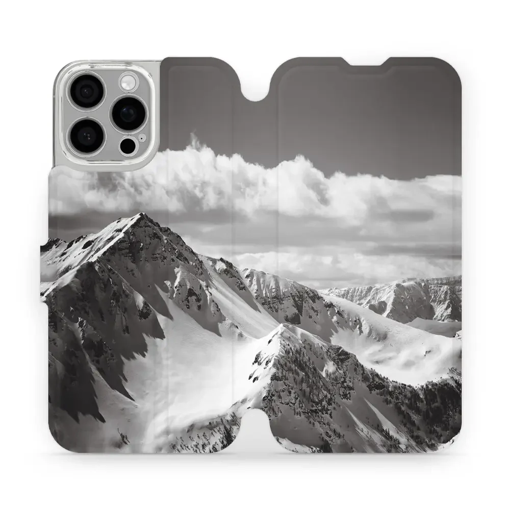 Handyhülle mit klappe für iPhone 16 Pro Max, Mobiwear Book, Berggipfel