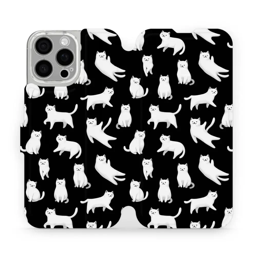 Handyhülle mit klappe für iPhone 16 Pro Max, Mobiwear Book, Luna-Kätzchen