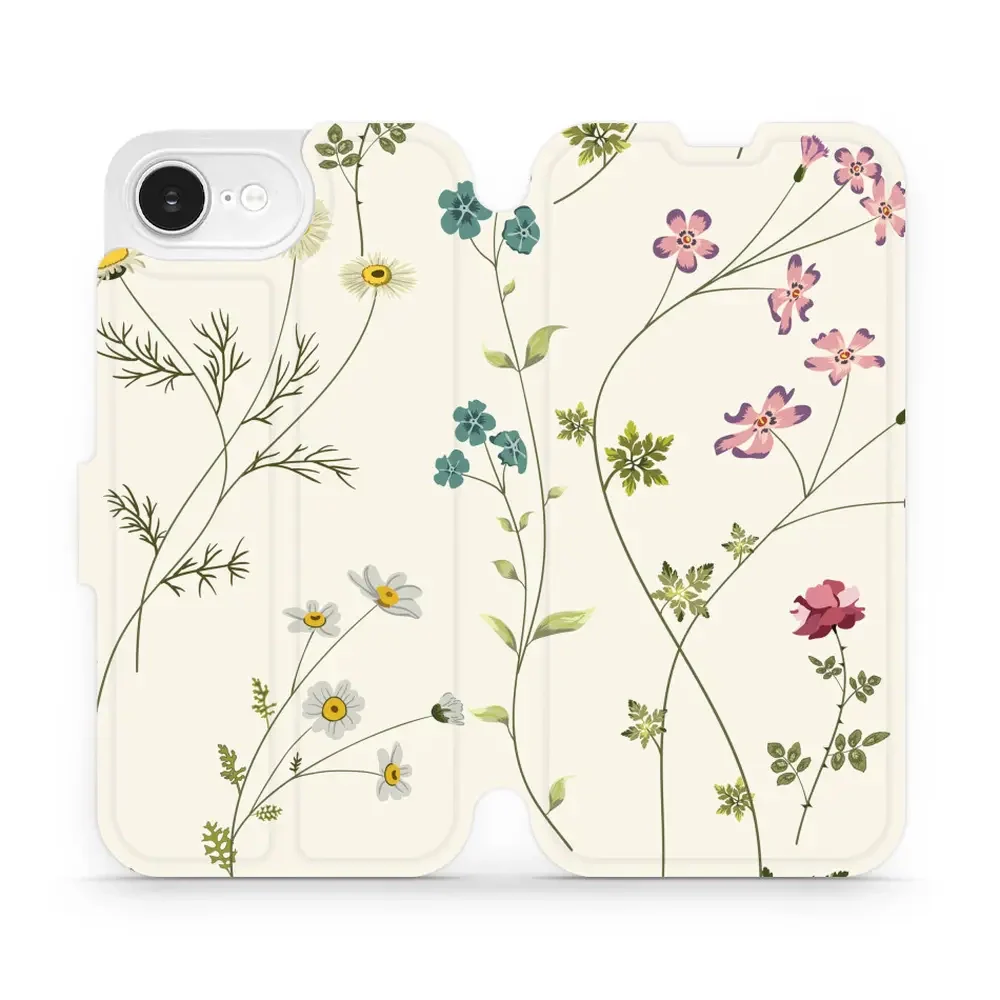 Handyhülle mit klappe für iPhone 17e / 16e, Mobiwear Book, Feldblumen