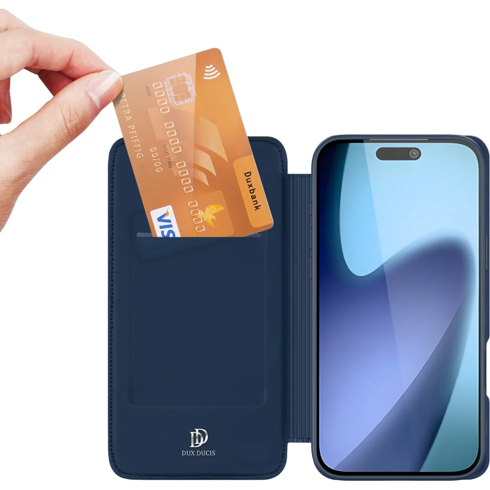 Handyhülle mit Klappe für iPhone 17, Dux Ducis Skin Pro, Dunkelblau - Image 3