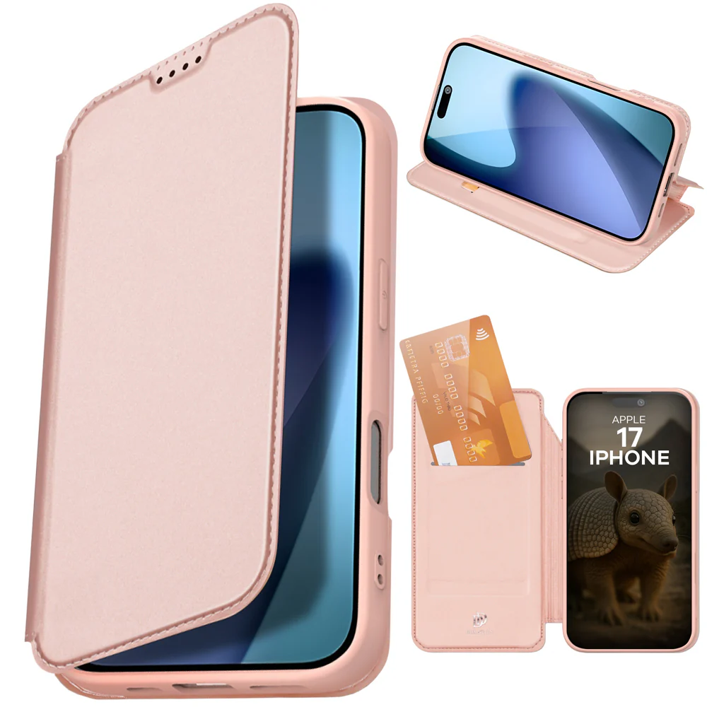 Handyhülle mit Klappe für iPhone 17, Dux Ducis Skin Pro, Rosa