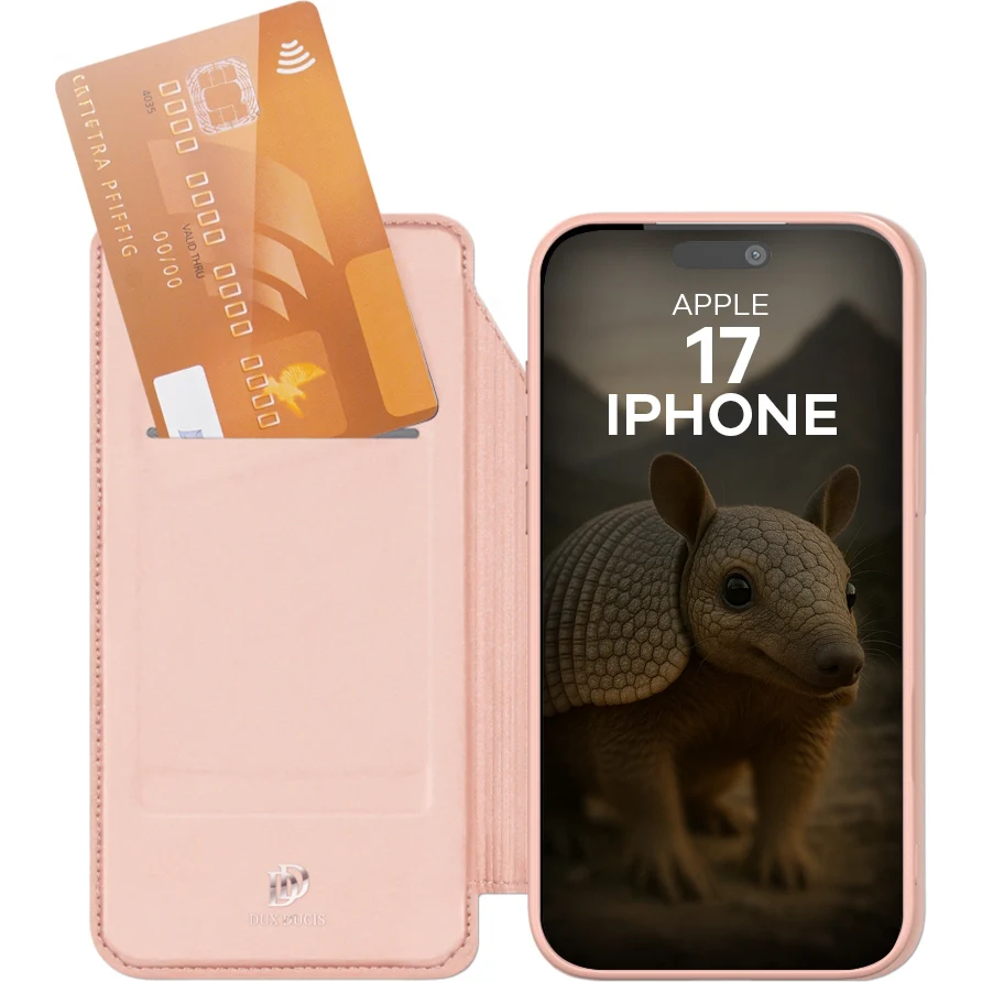 Handyhülle mit Klappe für iPhone 17, Dux Ducis Skin Pro, Rosa - Image 12