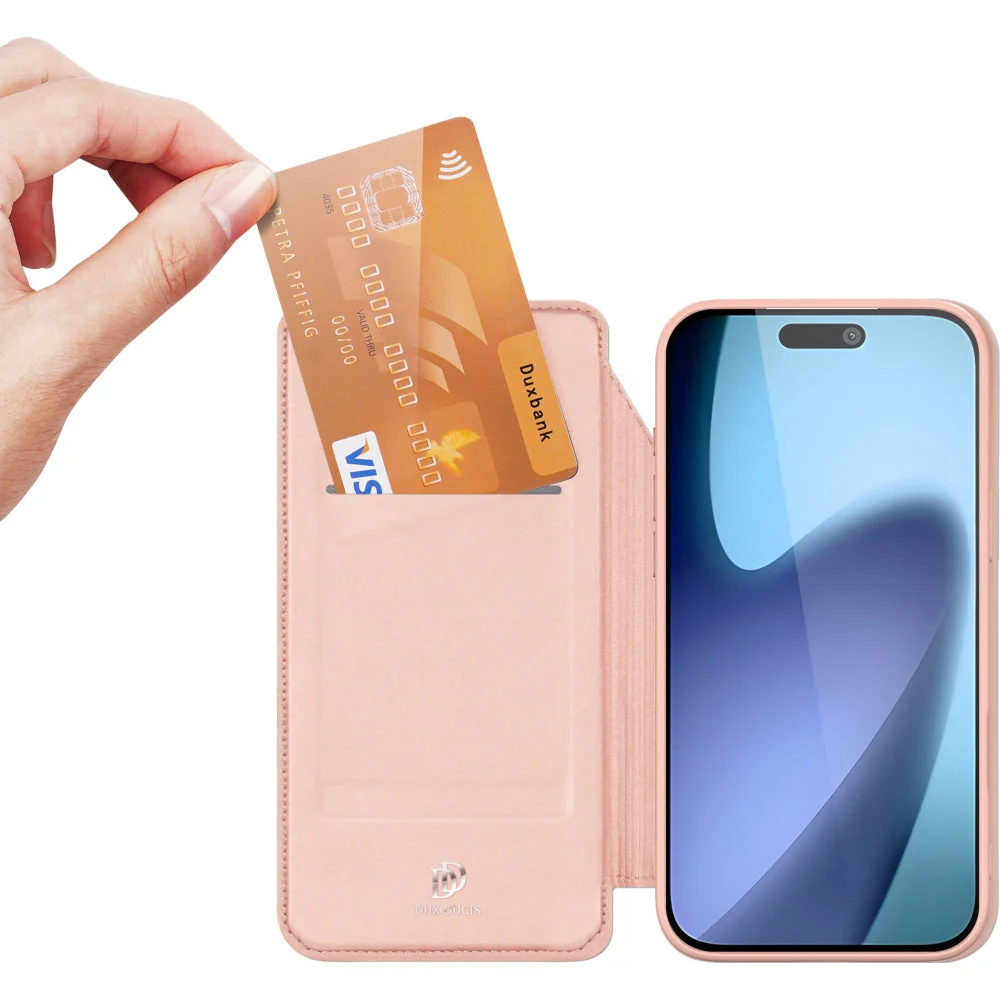 Handyhülle mit Klappe für iPhone 17, Dux Ducis Skin Pro, Rosa - Image 3
