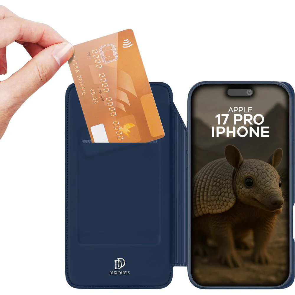 Handyhülle mit Klappe für iPhone 17 Pro, Dux Ducis Skin Pro, Dunkelblau - Image 2