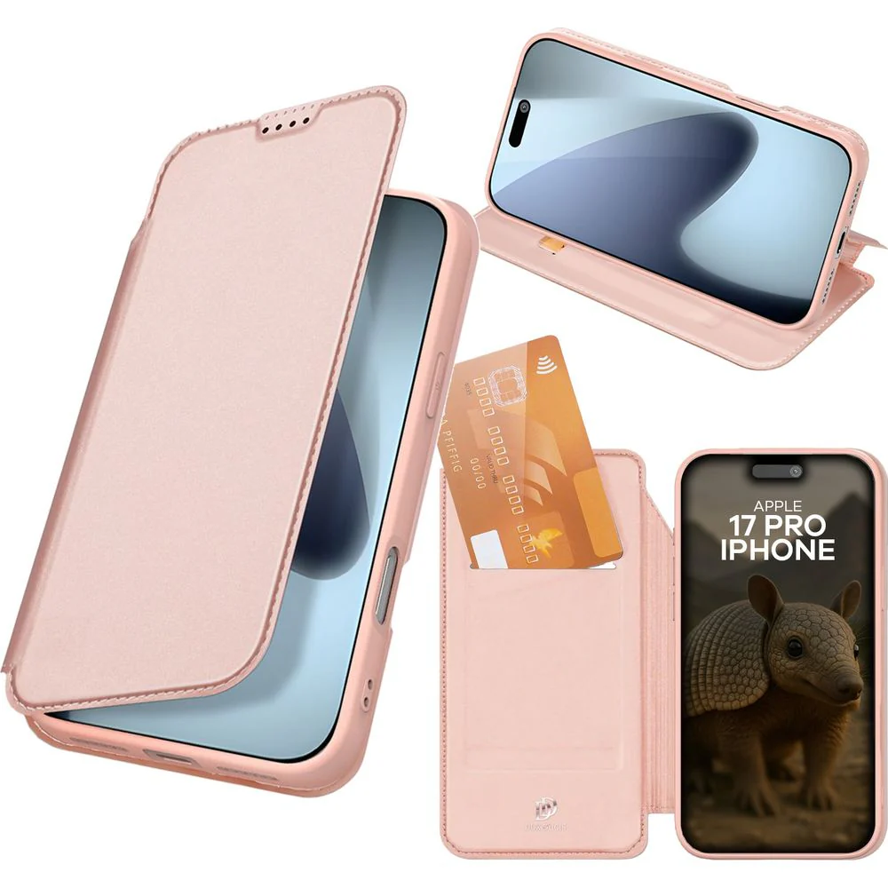 Handyhülle mit Klappe für iPhone 17 Pro, Dux Ducis Skin Pro, Rosa