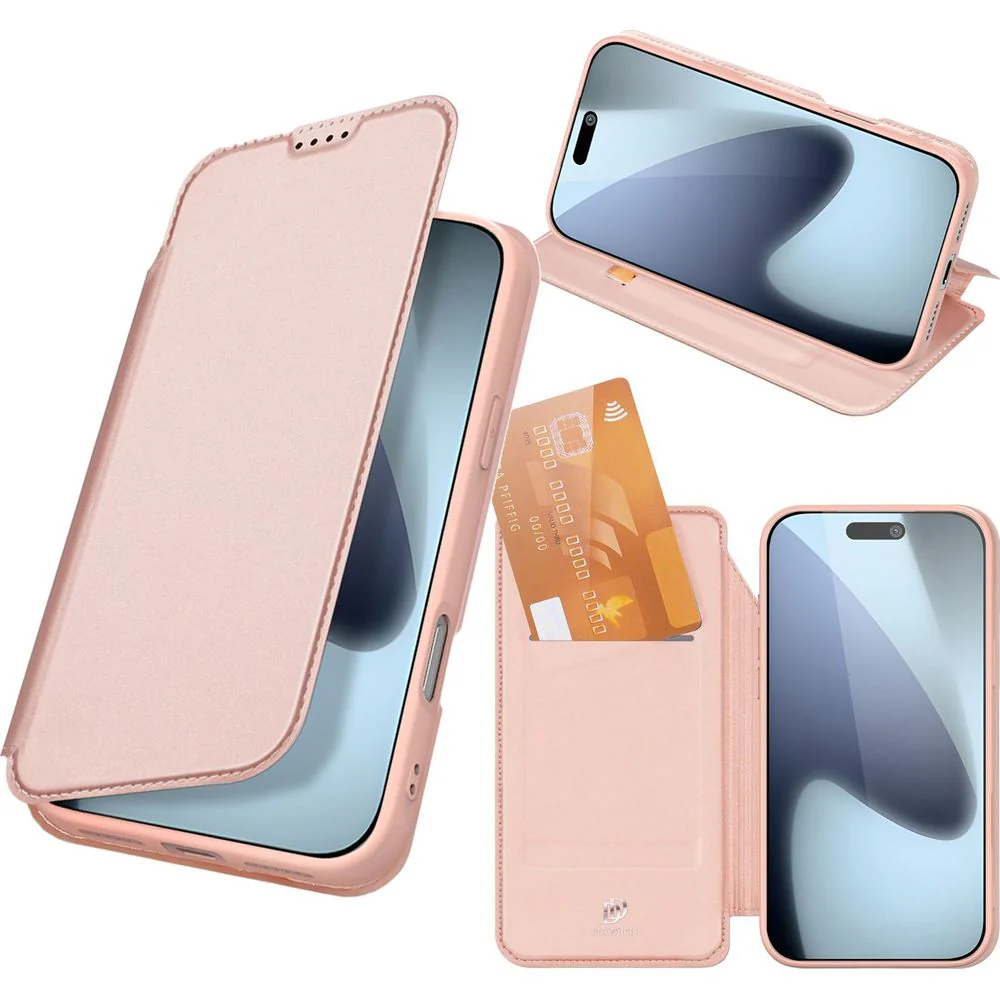 Handyhülle mit Klappe für iPhone 17 Pro, Dux Ducis Skin Pro, Rosa - Image 12
