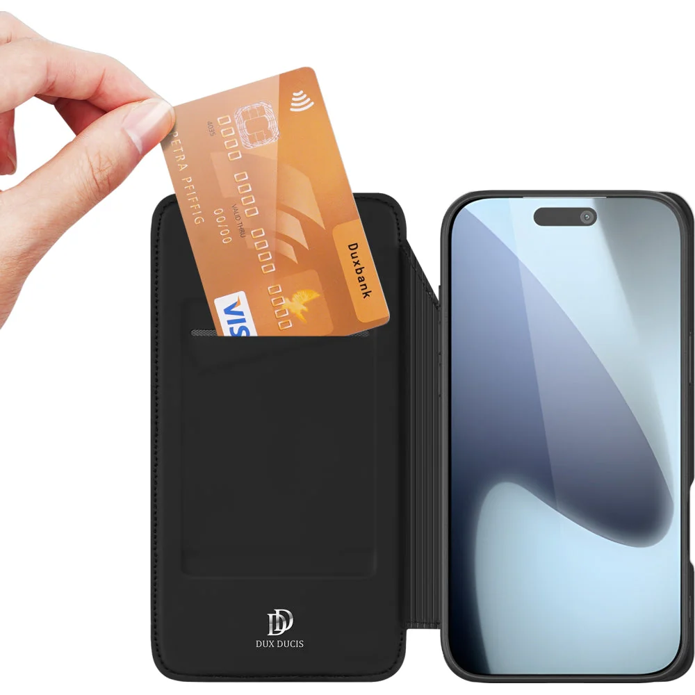 Handyhülle mit Klappe für iPhone 17 Pro, Dux Ducis Skin Pro, Schwarz - Image 3