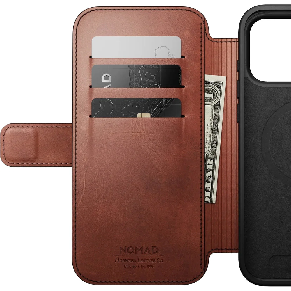 Handyhülle mit Klappe für iPhone 17 Pro Max, Nomad Modern Leather Folio Horween Series mit MagSafe, Braun - Image 7