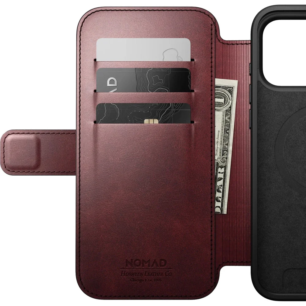 Handyhülle mit Klappe für iPhone 17 Pro Max, Nomad Modern Leather Folio Horween Series mit MagSafe, Kastanienbraun - Image 8
