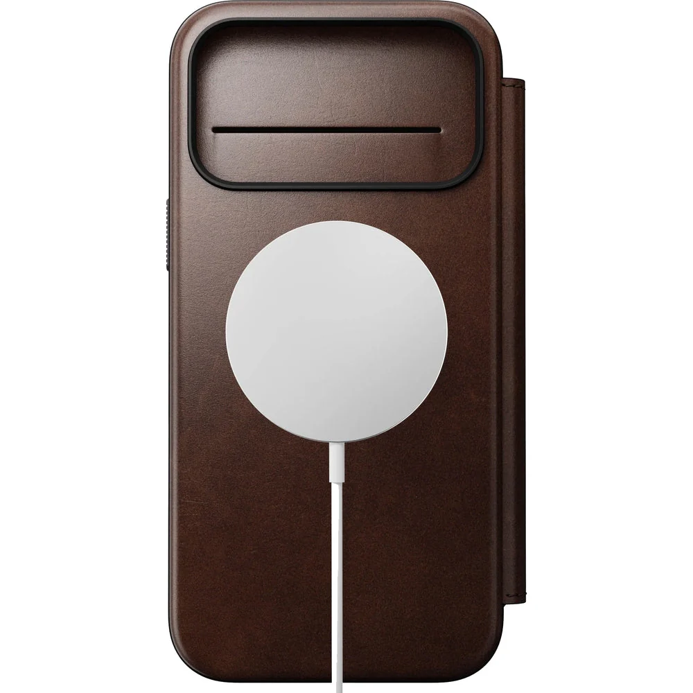 Handyhülle mit Klappe für iPhone 17 Pro Max, Nomad Modern Leather Folio Horween Series mit MagSafe, Rustikal Braun - Image 3