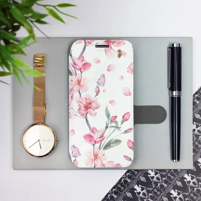 Handyhülle mit klappe für iPhone 17 Pro, Mobiwear Book, Rosa Frühling - Image 2