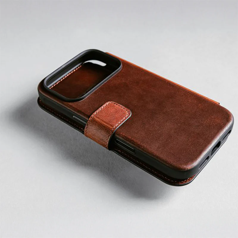 Handyhülle mit Klappe für iPhone 17 Pro, Nomad Modern Leather Folio Horween Series mit MagSafe, Braun - Image 11