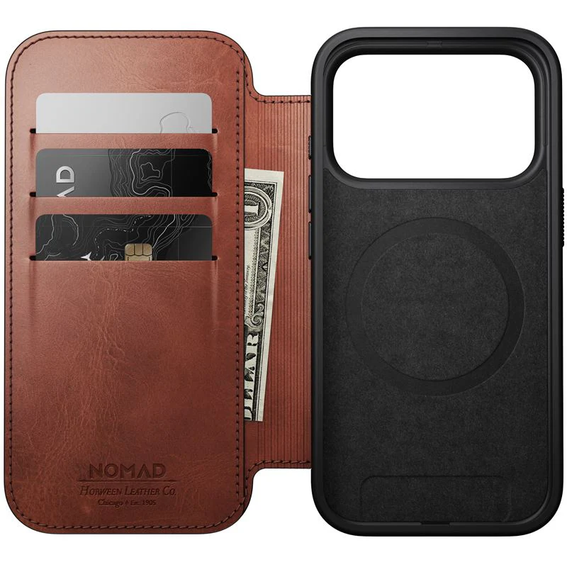 Handyhülle mit Klappe für iPhone 17 Pro, Nomad Modern Leather Folio Horween Series mit MagSafe, Braun - Image 8