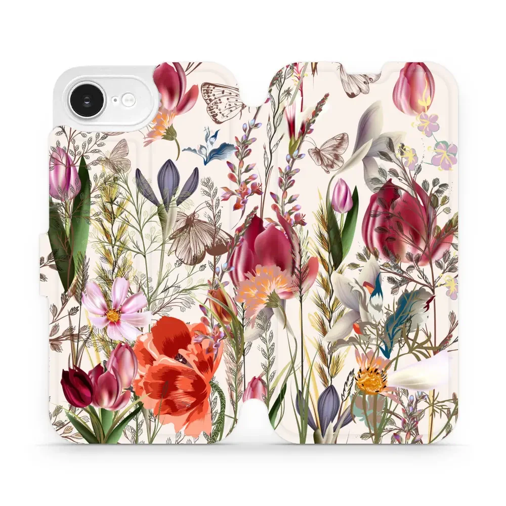 Handyhülle mit klappe für iPhone 17e, Mobiwear Book, Blumenstrauß