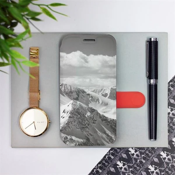 Handyhülle mit klappe für iPhone X, Mobiwear Book, Berggipfel - Image 2