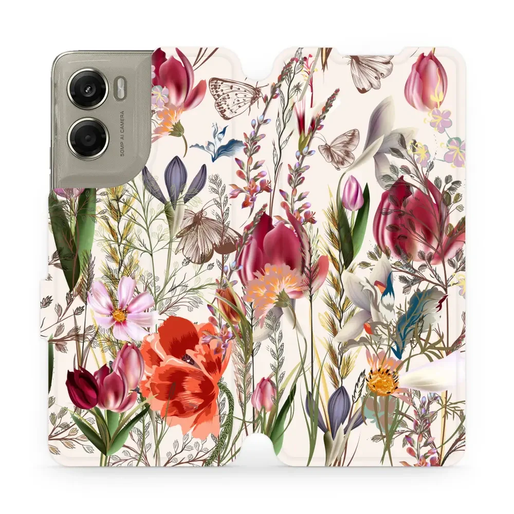 Handyhülle mit klappe für Motorola Moto G06 4G / Motorola Moto G06 Power 4G, Mobiwear Book, Blumenstrauß