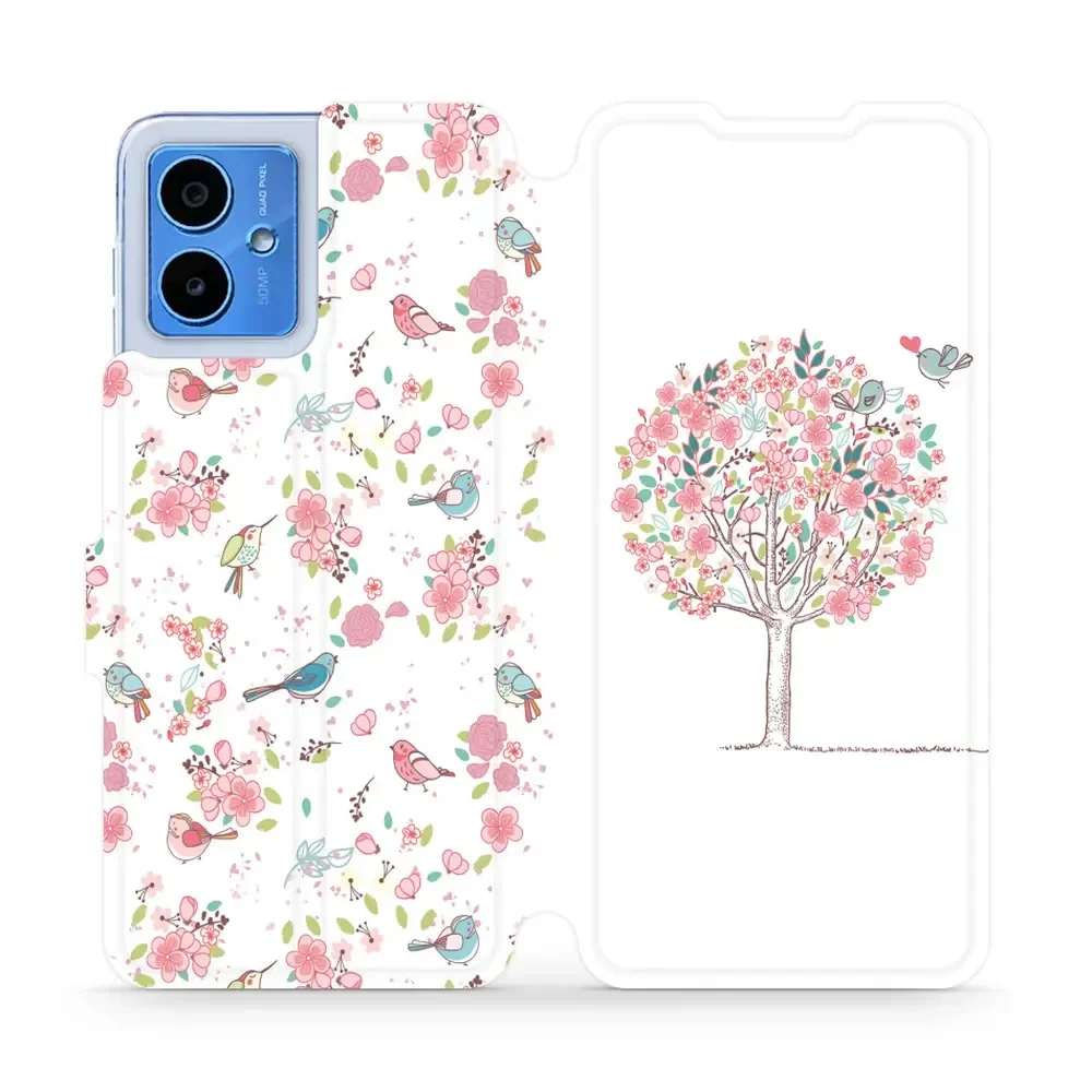 Handyhülle mit klappe für Motorola Moto G14, Mobiwear Book, Rosa Hain