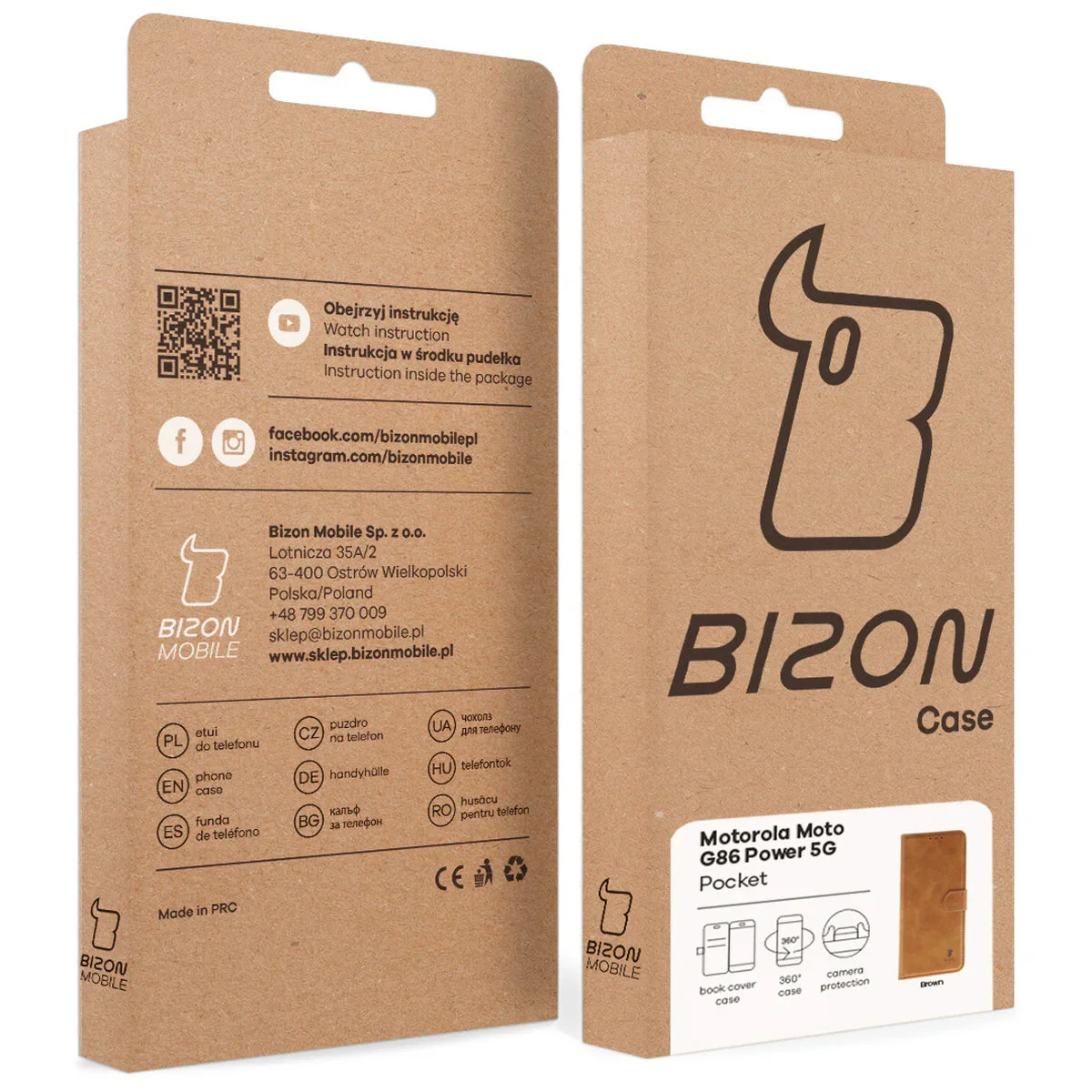 Handyhülle mit Klappe für Motorola Moto G86 Power 5G, Bizon Case Pocket, Braun - Image 7