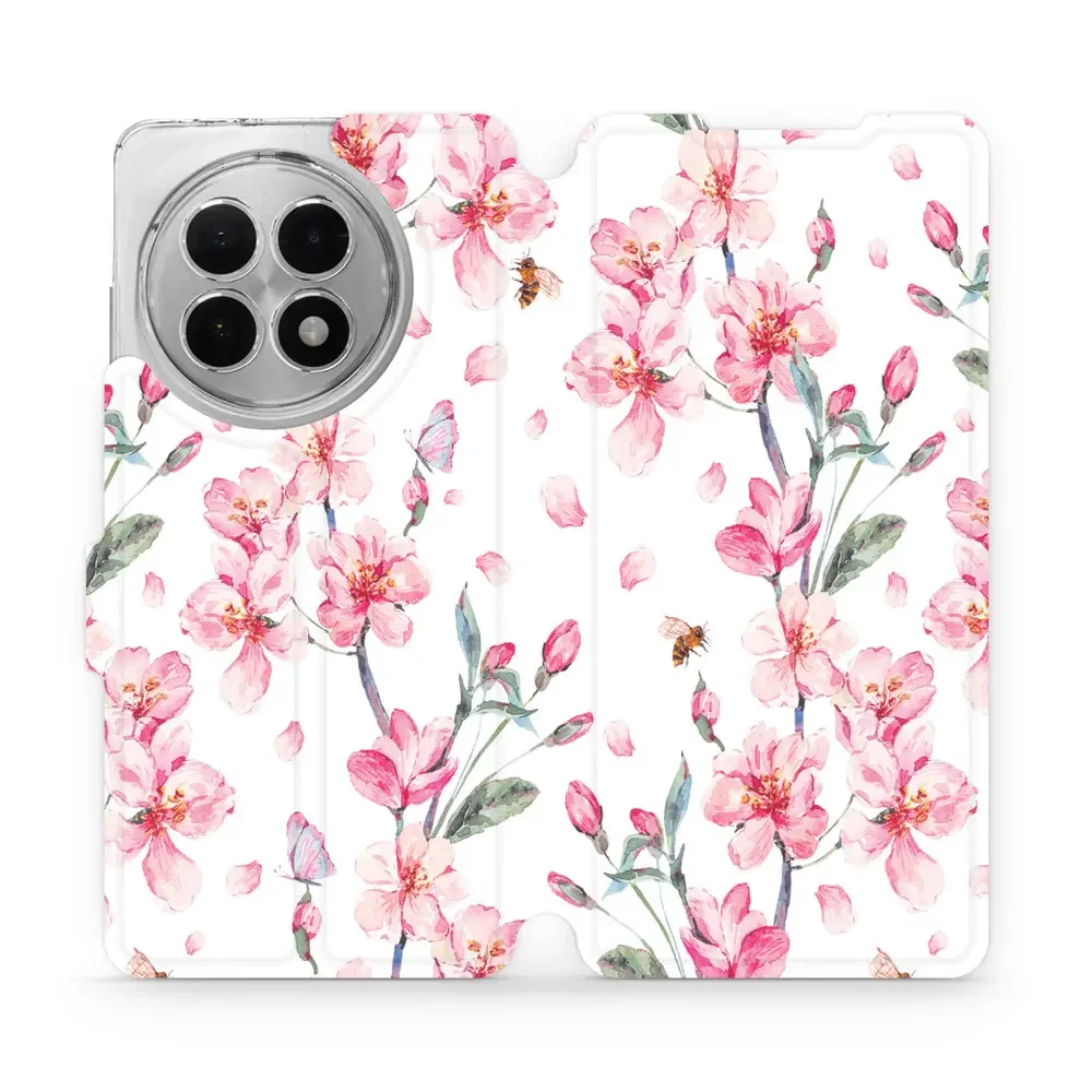 Handyhülle mit klappe für OnePlus 13R, Mobiwear Book, Rosa Frühling