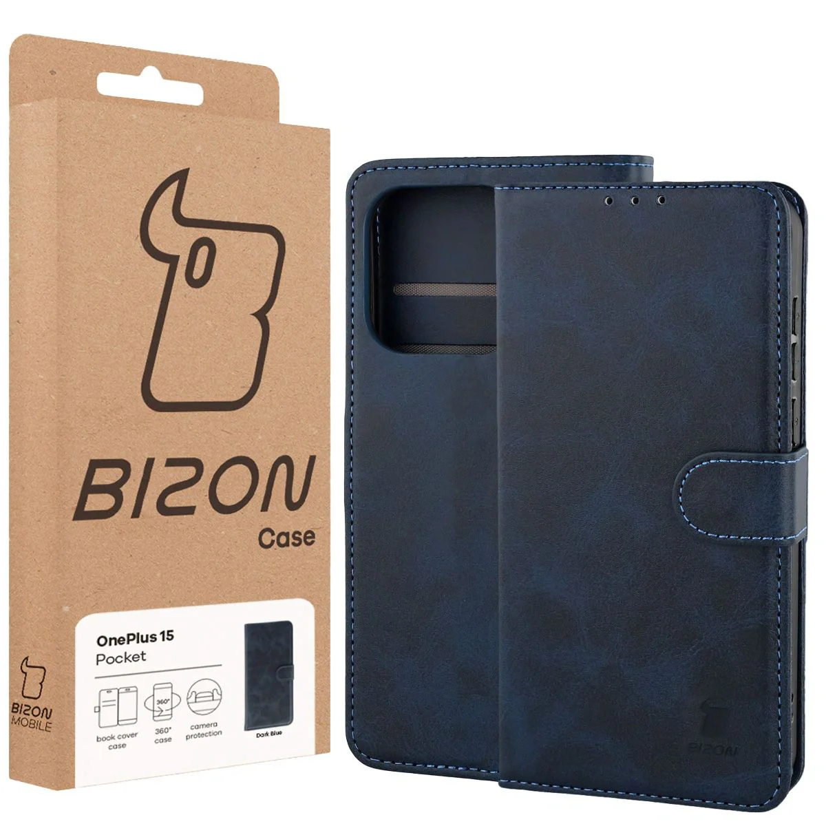 Handyhülle mit Klappe für OnePlus 15, Bizon Case Pocket, Dunkelblau - Image 6
