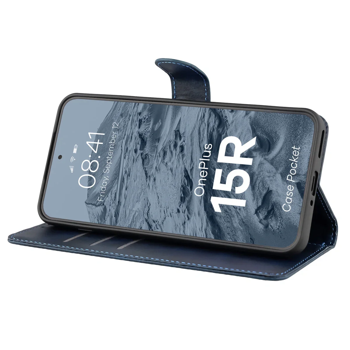 Handyhülle mit Klappe für OnePlus 15R, Bizon Case Pocket, Dunkelblau - Image 5