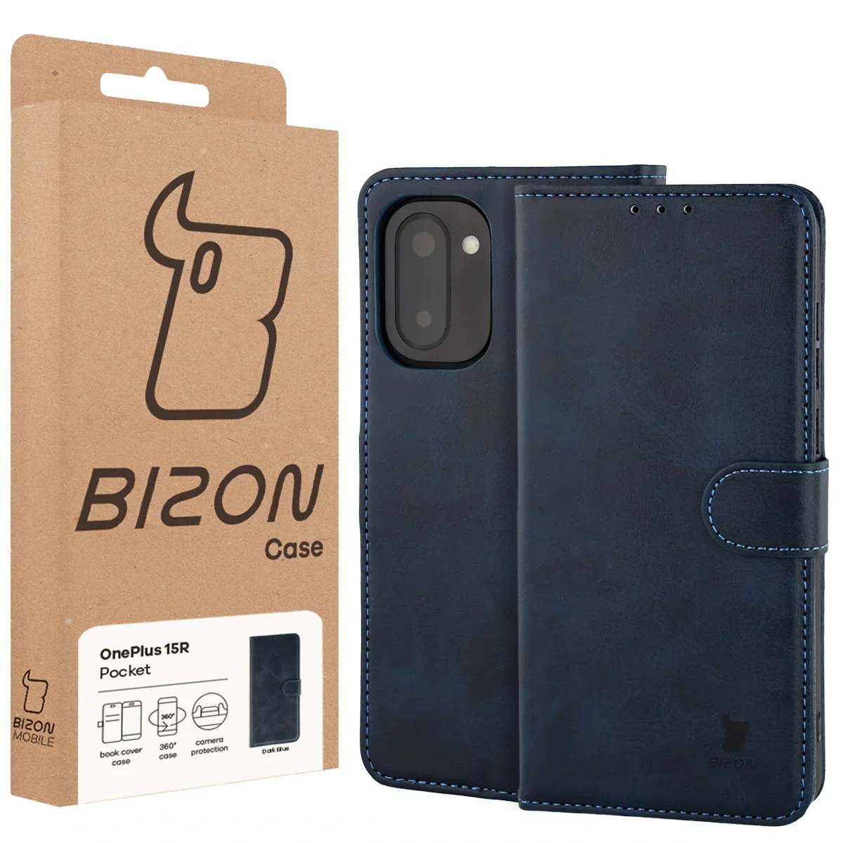 Handyhülle mit Klappe für OnePlus 15R, Bizon Case Pocket, Dunkelblau - Image 6