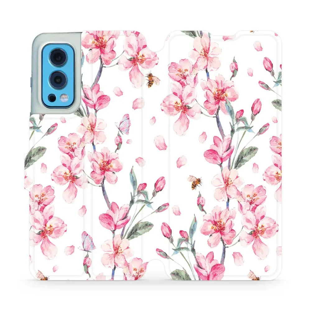 Handyhülle mit klappe für OnePlus Nord 2 5G, Mobiwear Book, Rosa Frühling