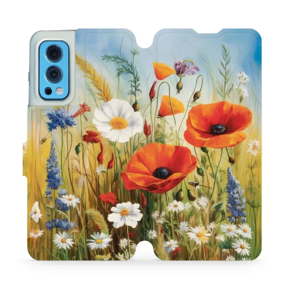 Handyhülle mit klappe für OnePlus Nord 2 5G, Mobiwear Book, Wiesenblumen