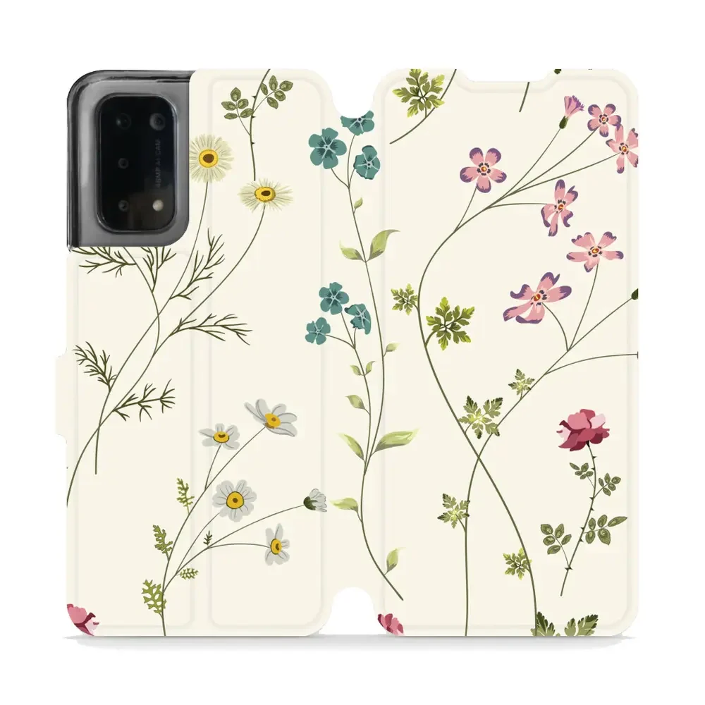 Handyhülle mit klappe für Oppo A54 5G, Mobiwear Book, Feldblumen