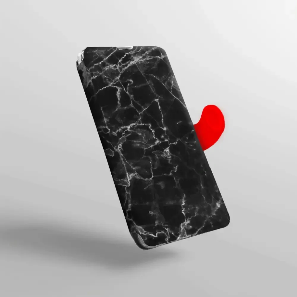 Handyhülle mit klappe für Oppo Find X9, Mobiwear Book, Schwarzer Marmor - Image 2