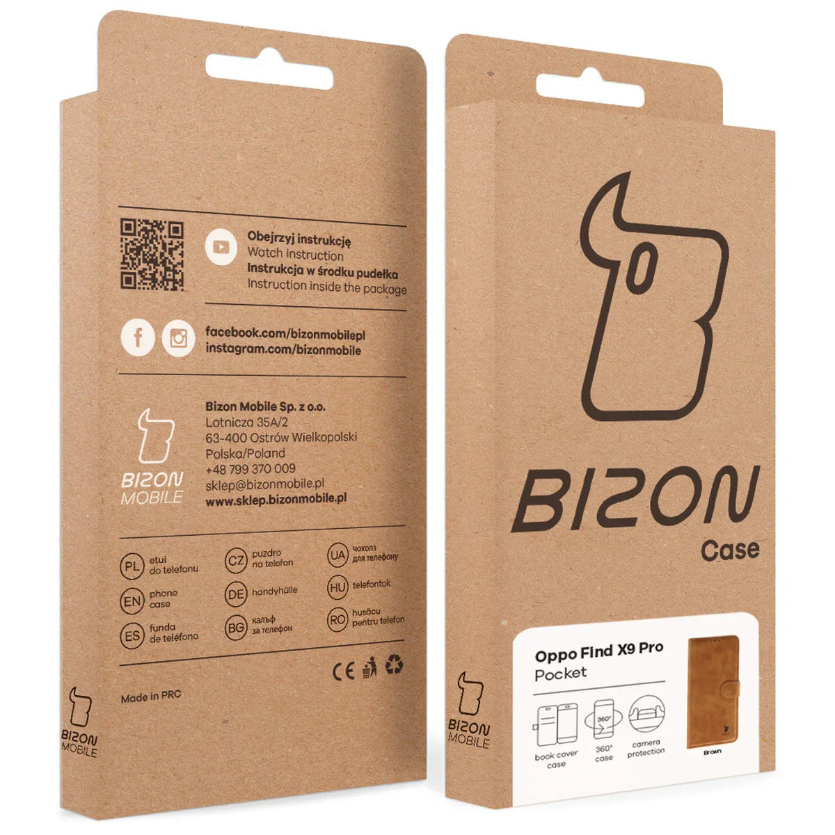 Handyhülle mit Klappe für Oppo Find X9 Pro, Bizon Case Pocket, Braun - Image 7