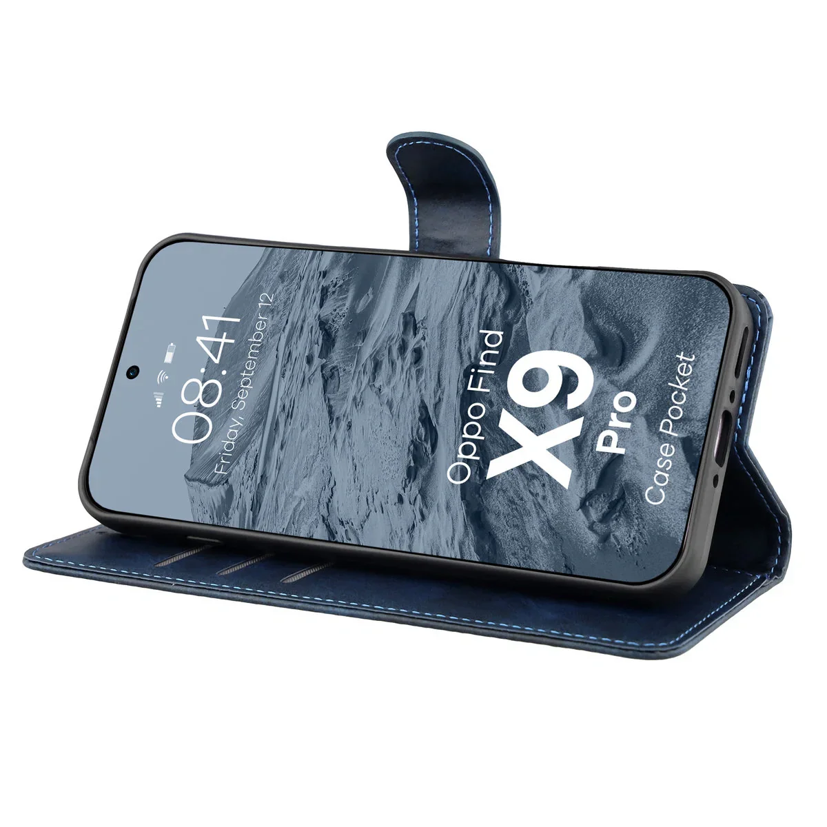 Handyhülle mit Klappe für Oppo Find X9 Pro, Bizon Case Pocket, Dunkelblau - Image 5