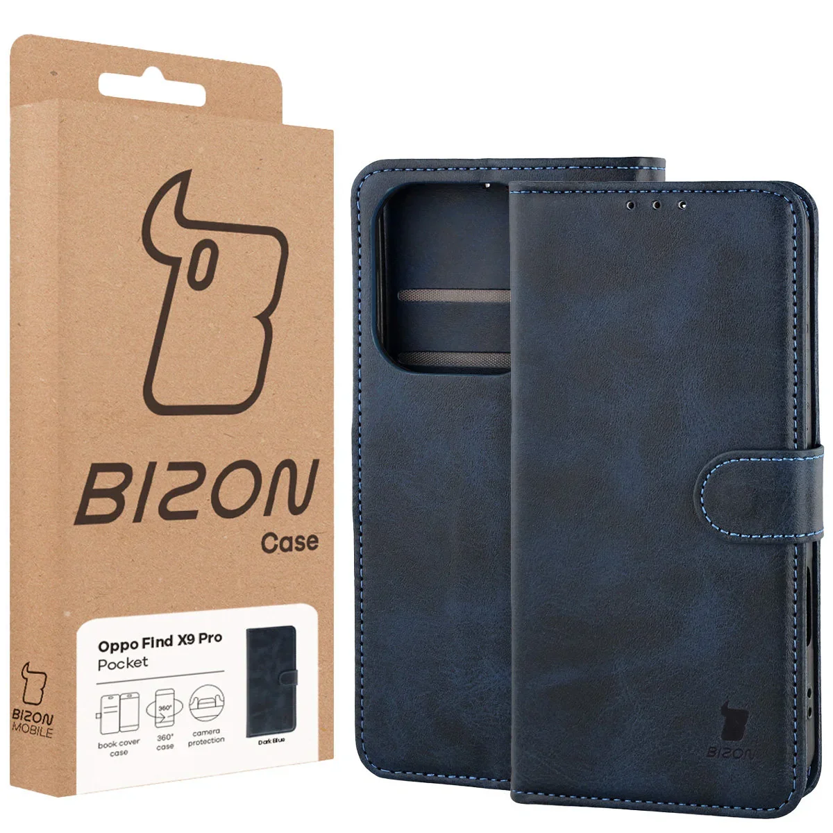Handyhülle mit Klappe für Oppo Find X9 Pro, Bizon Case Pocket, Dunkelblau - Image 6
