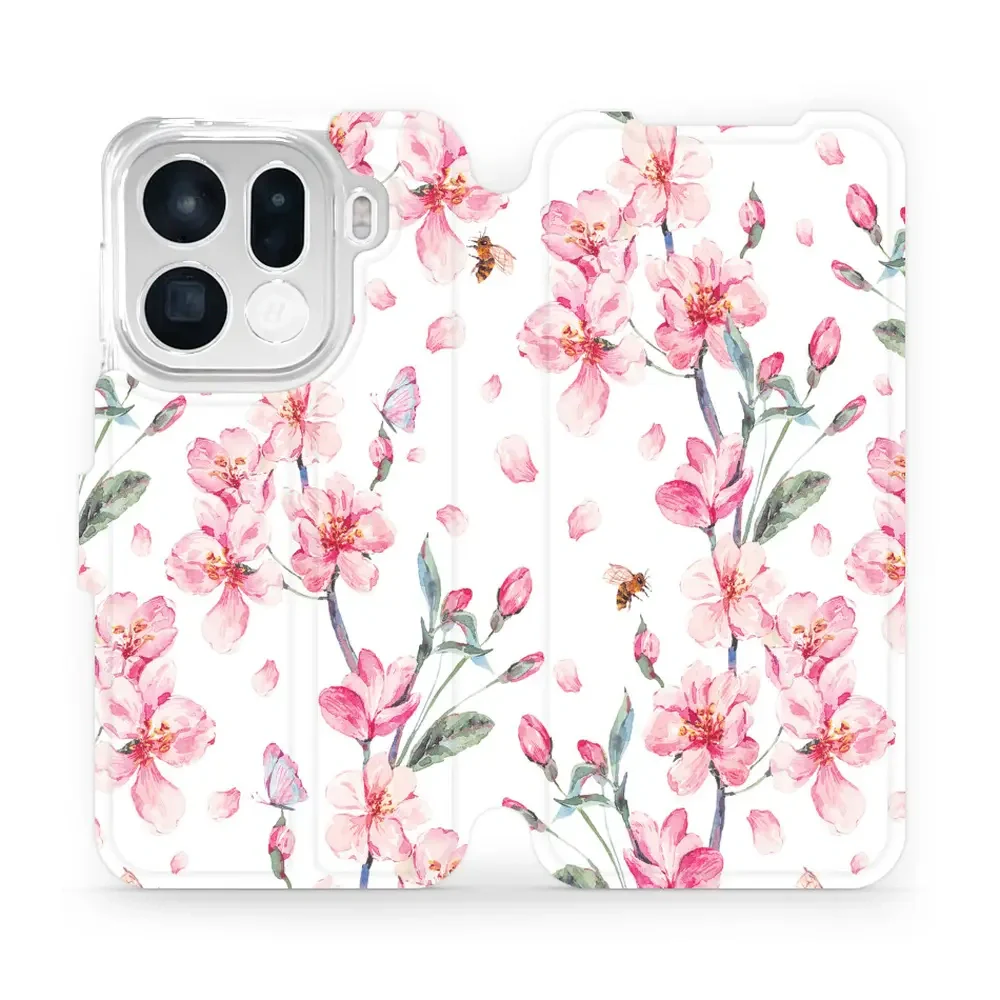 Handyhülle mit klappe für Oppo Find X9 Pro, Mobiwear Book, Rosa Frühling
