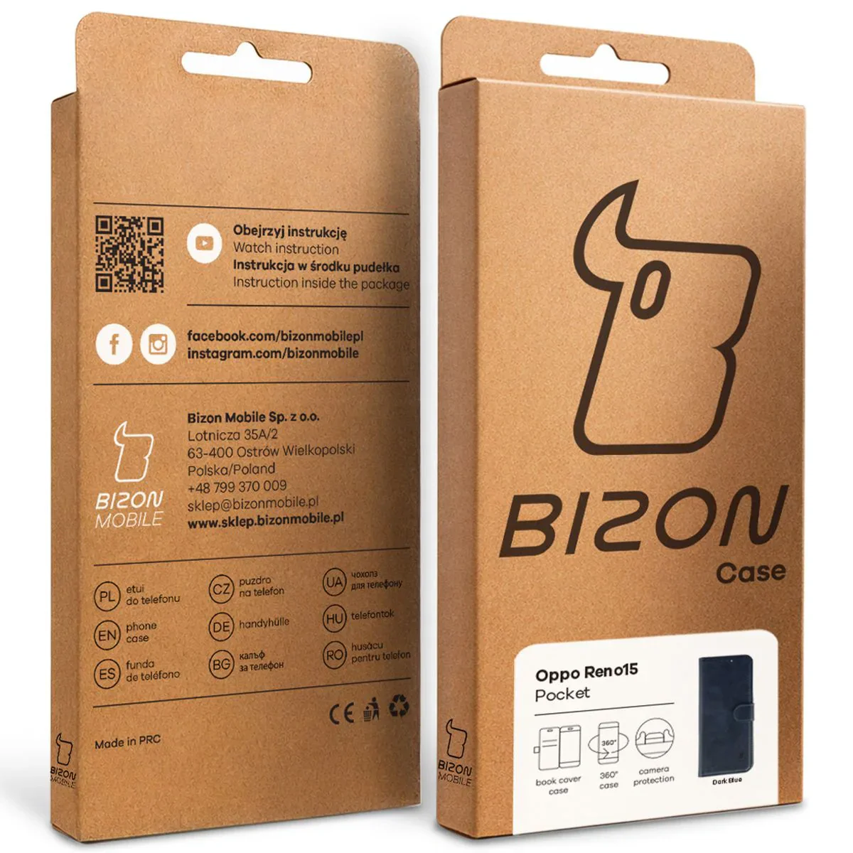 Handyhülle mit Klappe für Oppo Reno 15, Bizon Case Pocket, Dunkelblau - Image 7