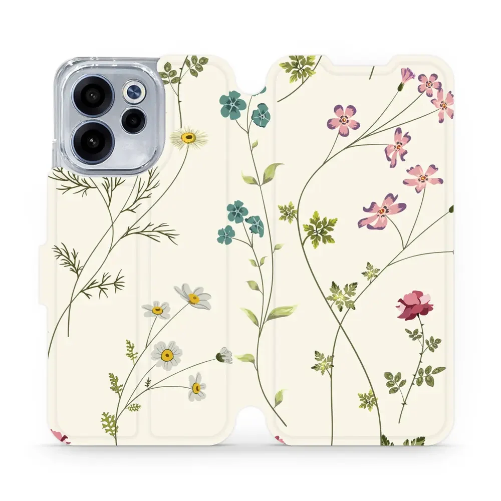 Handyhülle mit klappe für Oppo Reno 15 F, Mobiwear Book, Feldblumen