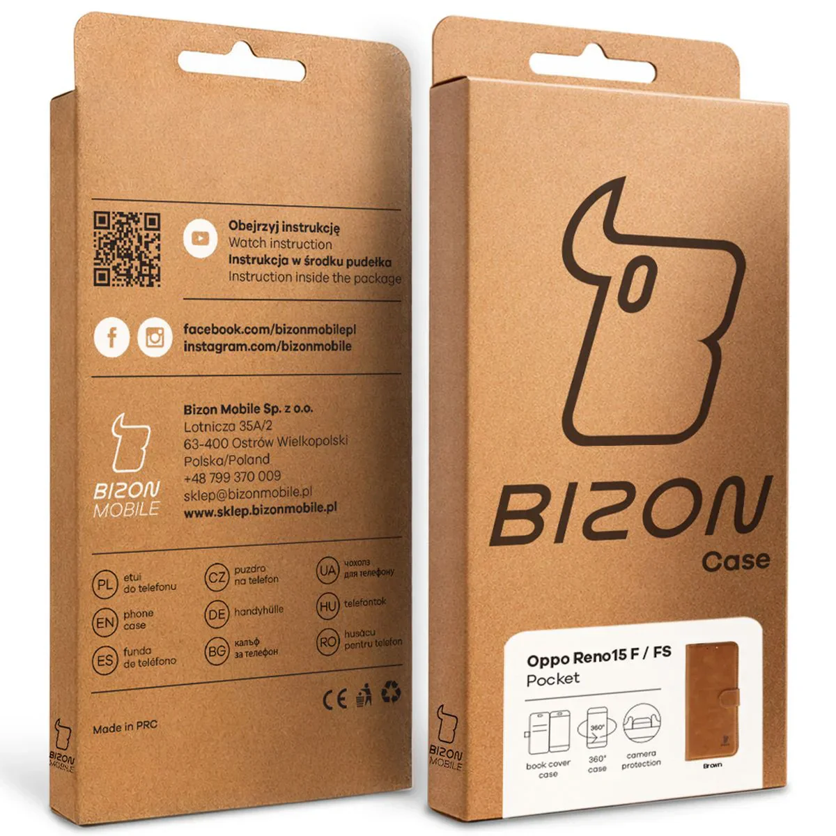 Handyhülle mit Klappe für Oppo Reno 15 F / FS, Bizon Case Pocket, Braun - Image 7