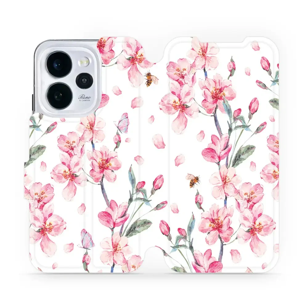 Handyhülle mit klappe für Oppo Reno 15 Pro, Mobiwear Book, Rosa Frühling
