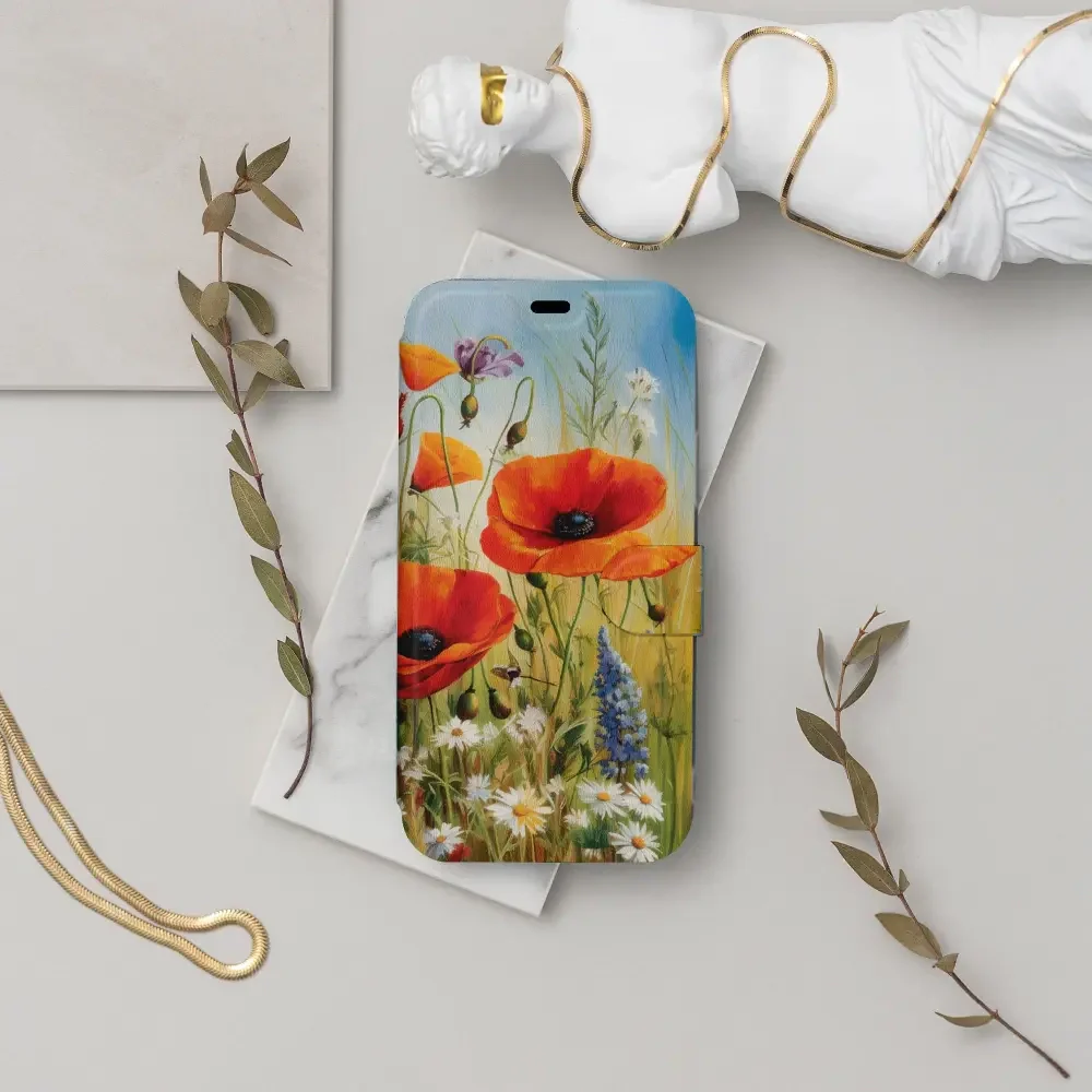 Handyhülle mit klappe für Oppo Reno 15 Pro, Mobiwear Book, Wiesenblumen - Image 2