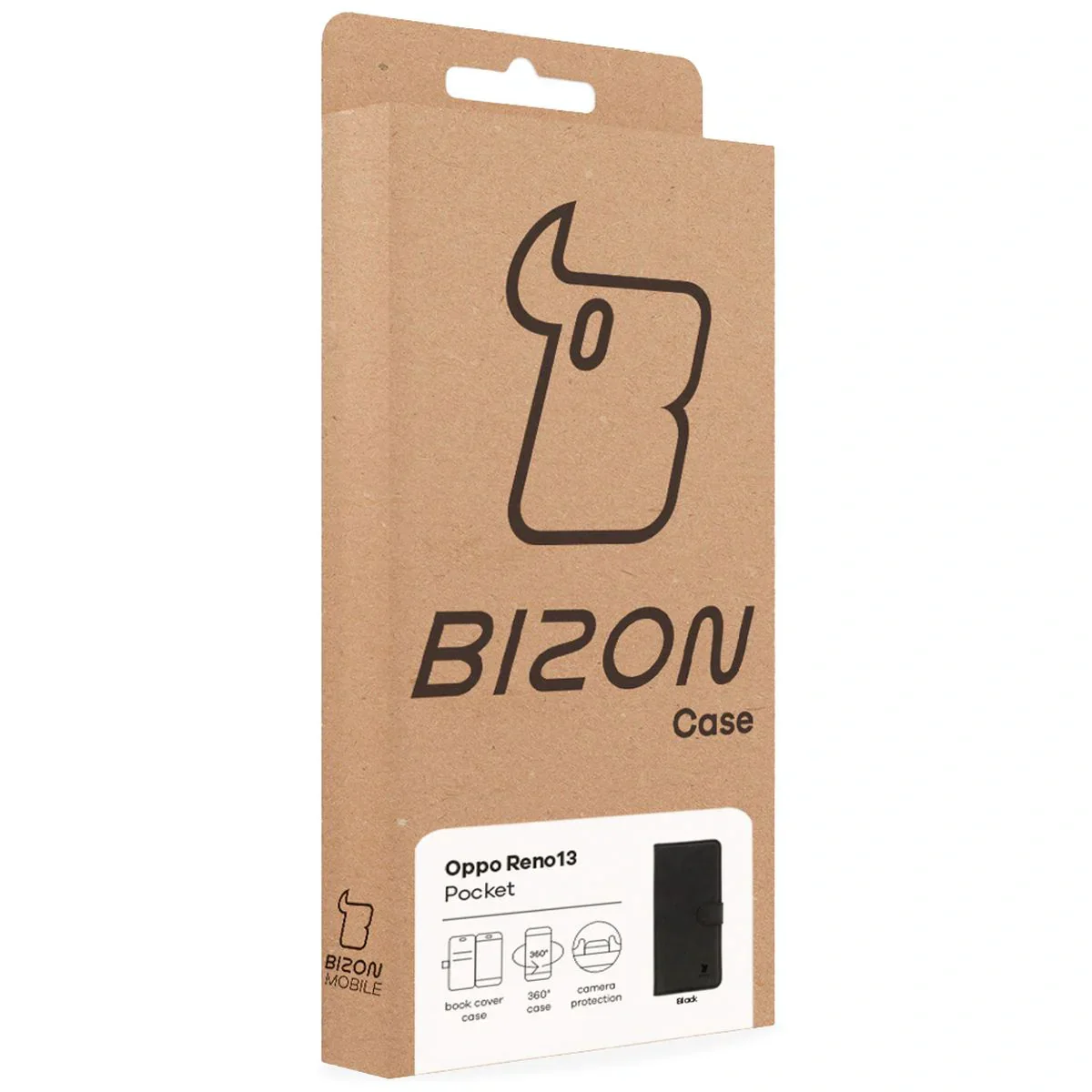 Handyhülle mit Klappe für Oppo Reno13, Bizon Case Pocket, Schwarz - Image 6