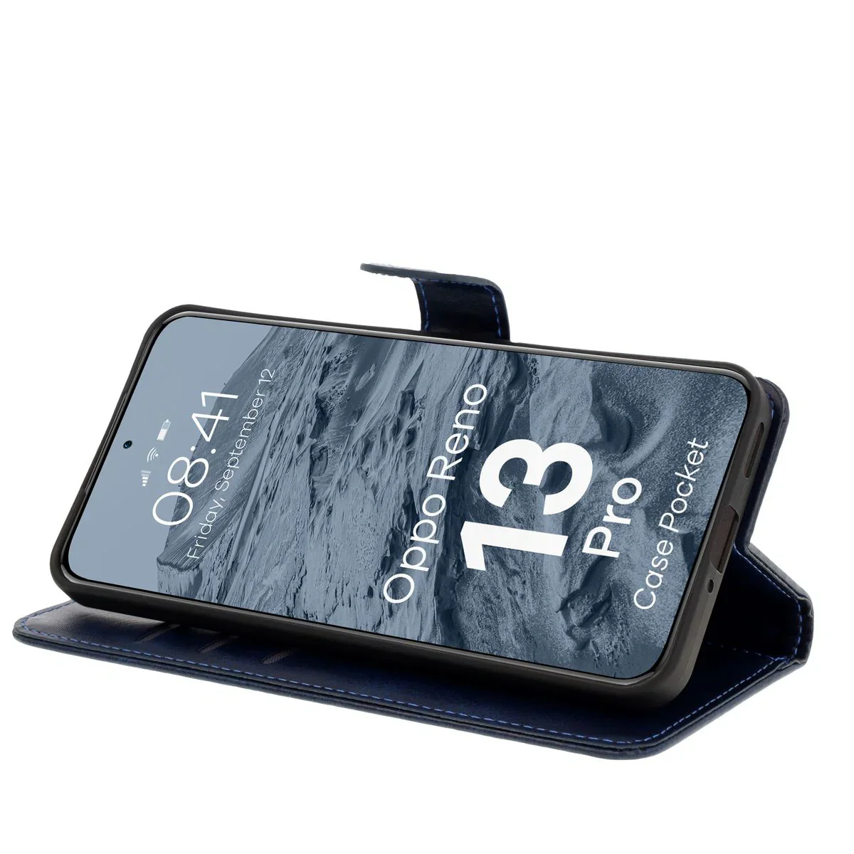 Handyhülle mit Klappe für Oppo Reno13 Pro, Bizon Case Pocket, Dunkelblau - Image 5